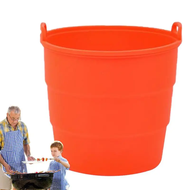 GreaseBucketLinerOrangeSiliconeGreaseBucketInsertsForCamping