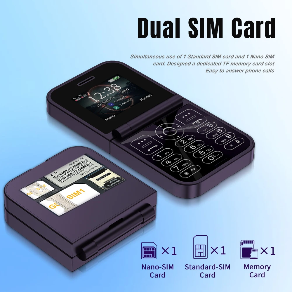 New SERVO Mini Flip Mobile Phone Dual SIM Card 2G GSM 2.0 Inch Screen Speed Dial Magic Voice Torch FM Blacklist Small Flip Phone