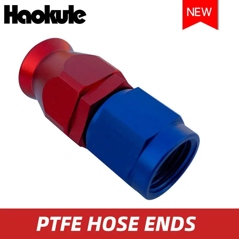 

Haokule-AN3/AN4/AN6/AN8/AN10 Straight PTFE HOSE ENDS ALUMINUM SWIVEL HOSE END FITTING