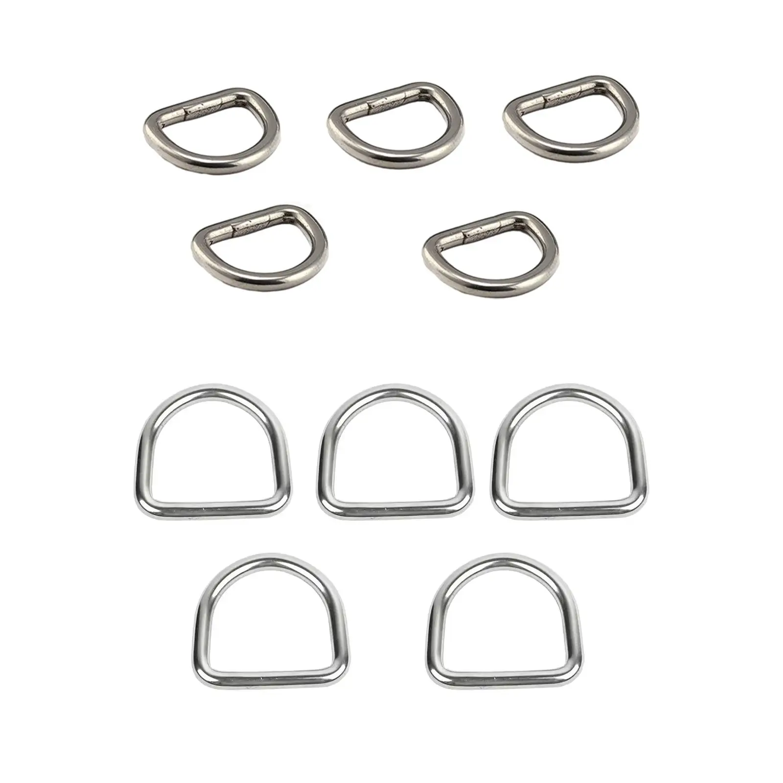 

5Pcs Stainless Steel D Rings Metal D Ring Buckles D Shape Rings for Sewing Projects Belts