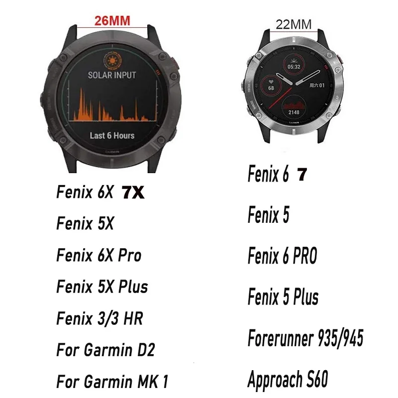 Garmin Enduro 2 Ʈ ġ  26 22mm ũ  Ϸ Ʈ Fenix 7 EPIX 7X Fenix 6X 6Pro 5X 5/MK2i/955 945 ո 