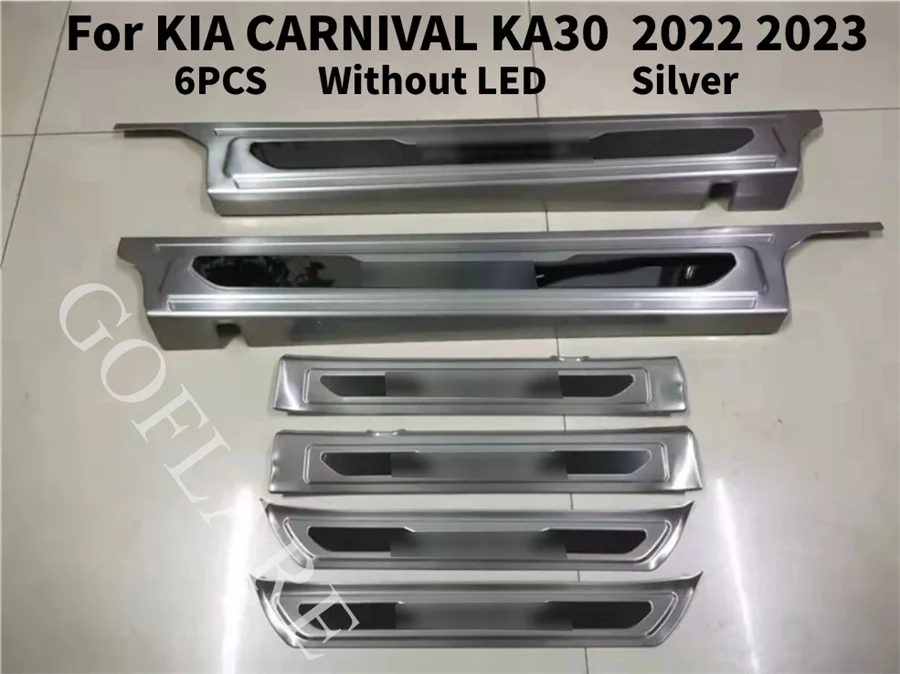 

Car Accessories For KIA Carnival KA3 2022 2023 LED Door Sill Scuff Plate Kick Guard Pedal Threshold Protector welcome Pedal