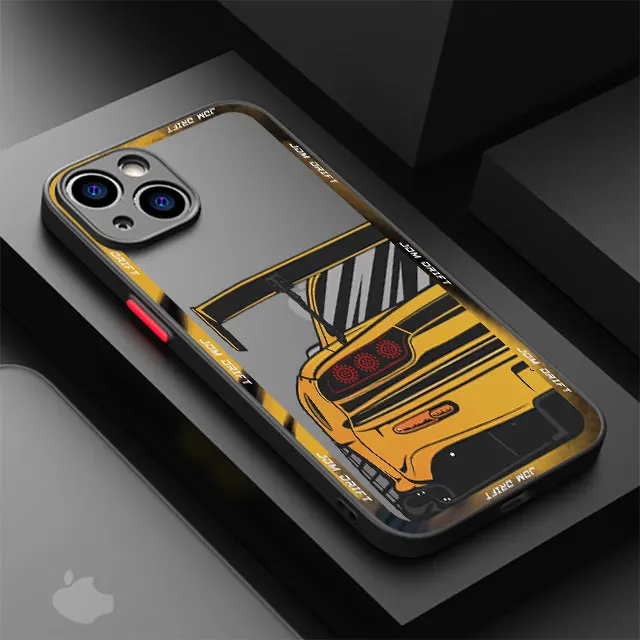Sleek Automotive-Inspired Matte Hard Shell Phone Case