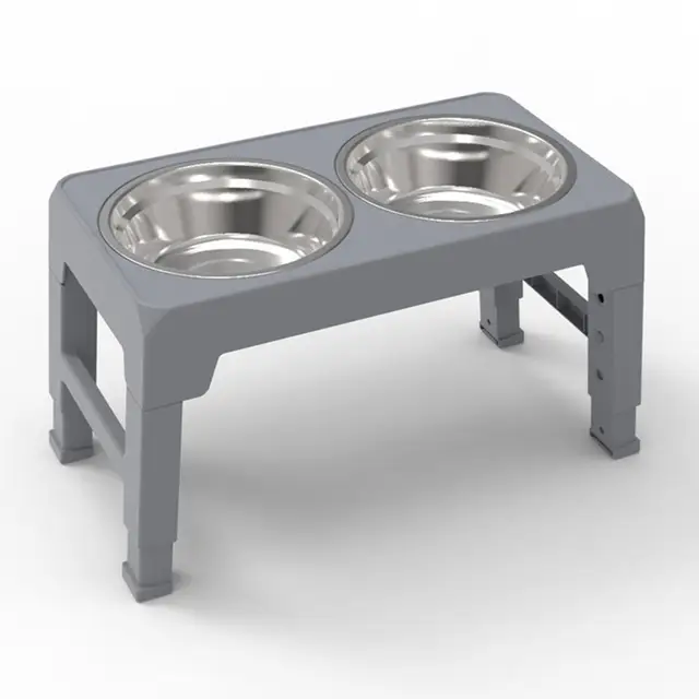 Adjustable Raised Dog Bowl with Slow Feeder Elevated Dog Water Bowl  Non-Spill