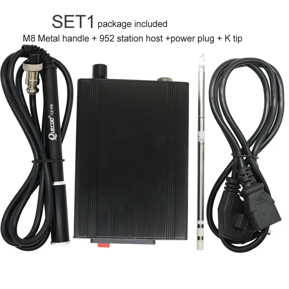 QUICKO T12-952 Soldering Station With M8 black metal handle and Various types of Soldering Iron Tips 3