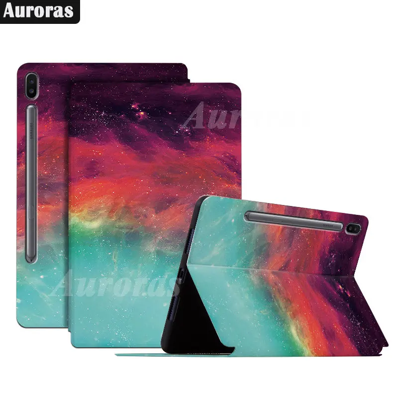 

Флип-чехол Auroras для Samsung Galaxy Tab S6, 10,5 дюйма, Шелковый, звездное небо, ретро, мраморный узор, флип-чехол, противоударный чехол
