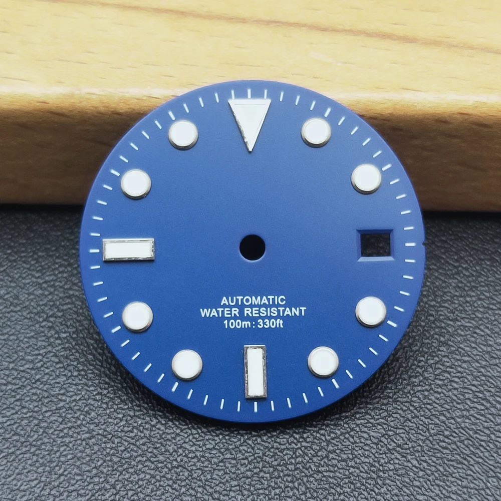 Manbushijie 28,5 mm schwarz weiß grün blau leuchtendes Zifferblatt passend für NH35 ETA 2824 2836 Miyota 8215 821A Mingzhu DG2813 3804 Uhrwerk – Detail 8