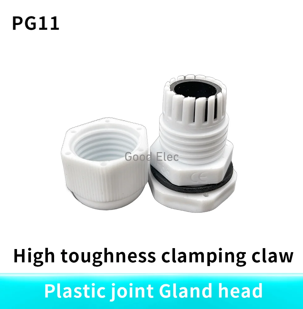 10PCS High Quality IP68 PG11 5-10MM Waterproof Nylon Cable Gland No Waterproof Gasket Plastic Cable Gland