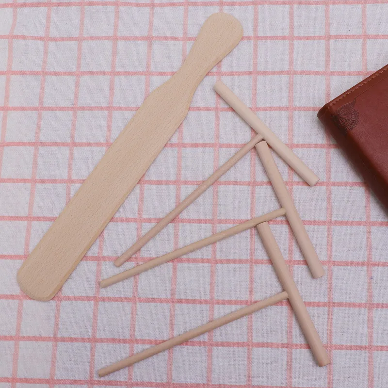 Description Picture 3 of itemCrepe Spreader Spatula Tool Tools Maker Pancake Stick Wooden Rake Utensils Making Set Scraper Turner Wood Dough Pan Pasta T