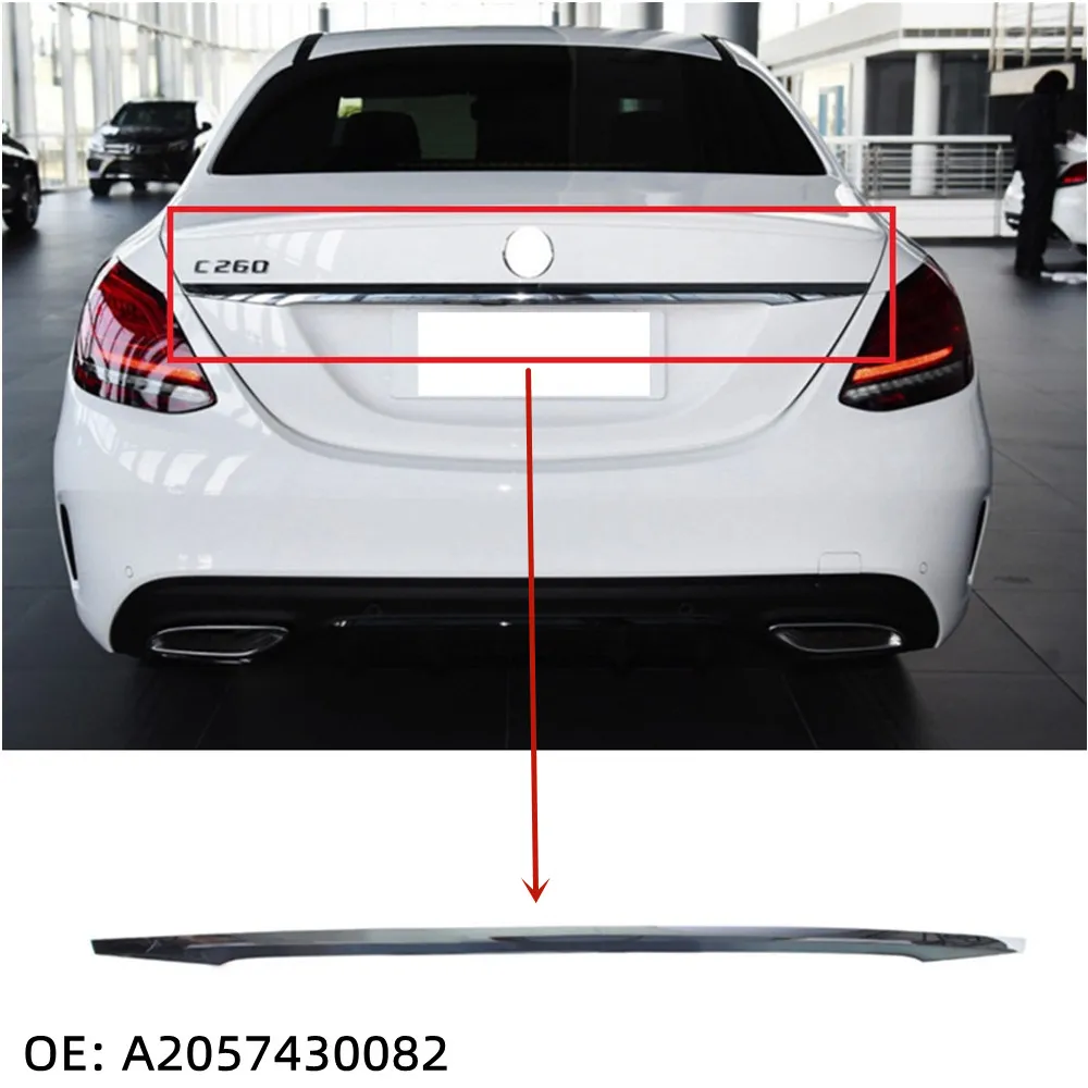 NEW Rear Bumper Decorative Strip Tailgate Upper Silver OE# A2057430082 2057430082 For MERCEDES-BENZ C-CLASS W205 C200 C300