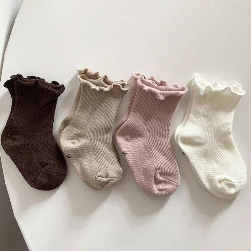 Newborn Girls Baby Socks Spring Autumn Cotton Kids Princess Socken Soft Comfortable Children Mid Length Socks Toddler Stockings 1