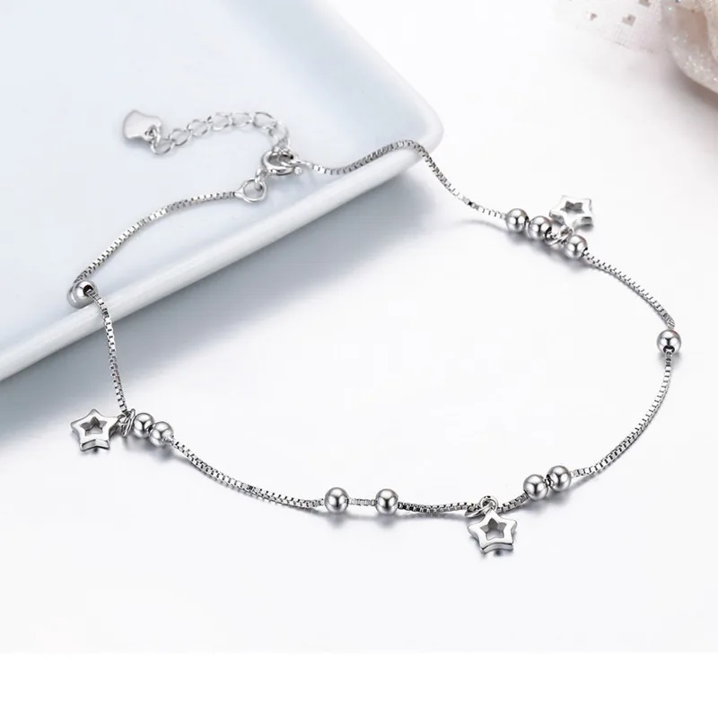 925 Sterling Silver Ankle Chain Anklet Bracelets Silver Anklets for Women Girls Leg Bracelet