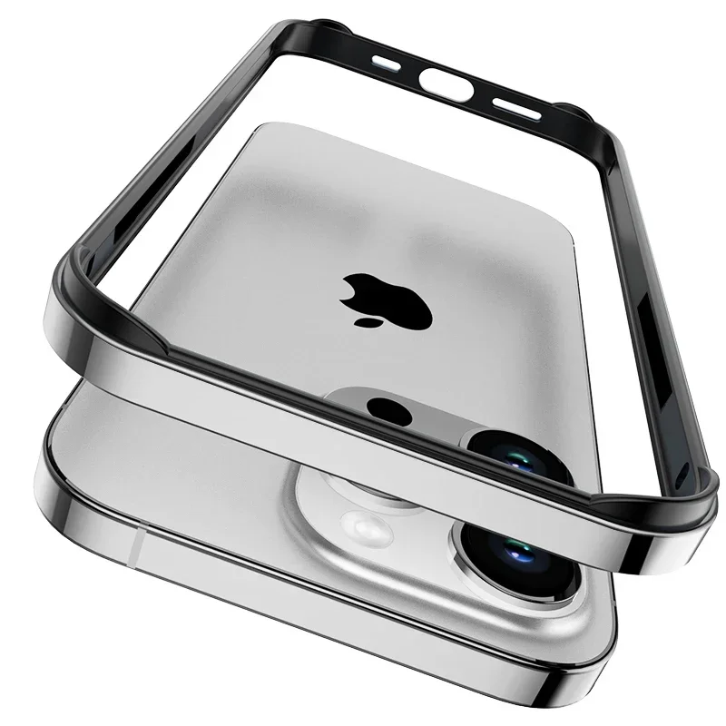 Enhanced Shockproof Metal Bumper Case with Silicone Frame and Alloy Design