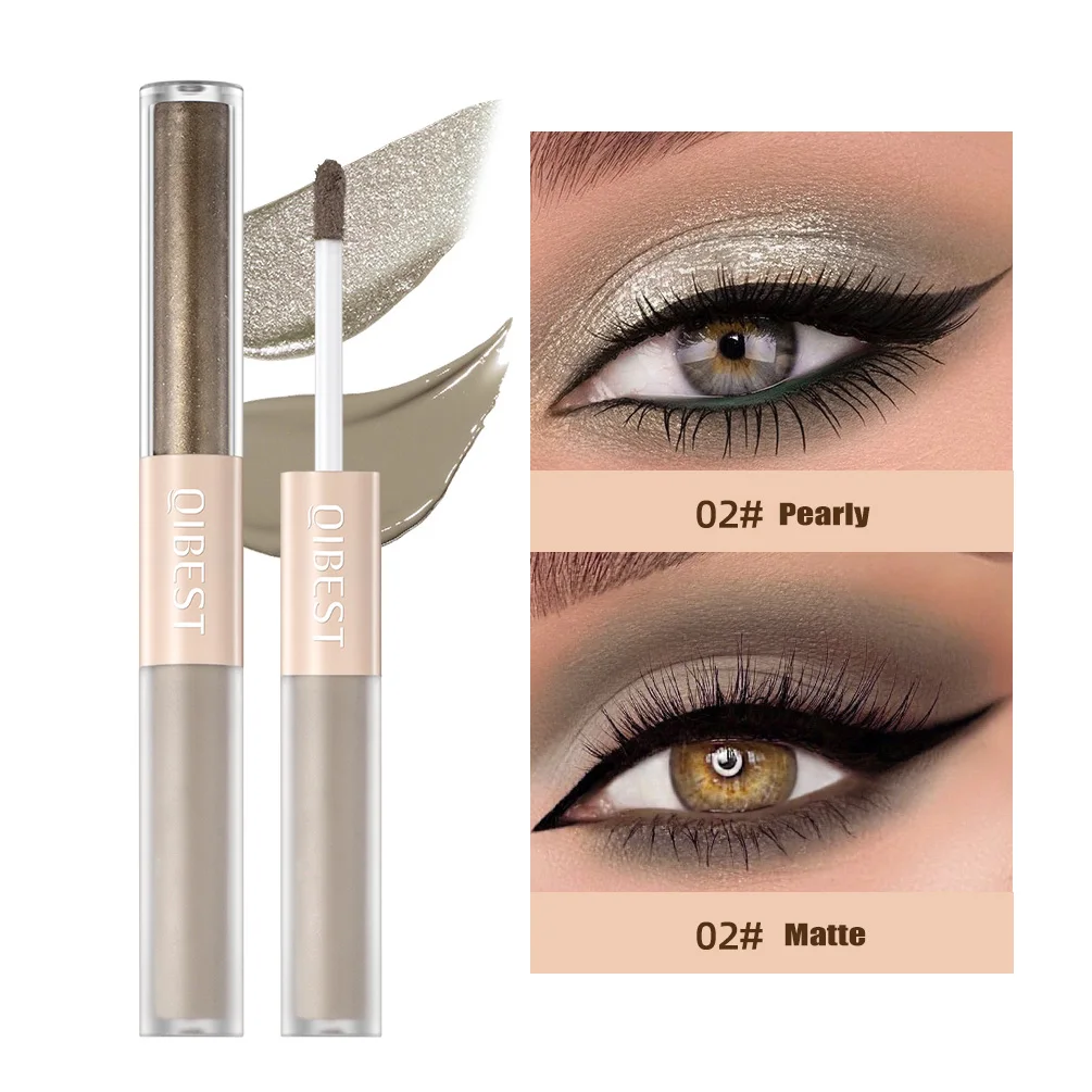 2 In 1 Stick Pearly Matte Eyeshadow Cream Smooth Nude Eye Makeup Liquid Contour Shadow Stick Waterproof Shimmer High Light Pen 5