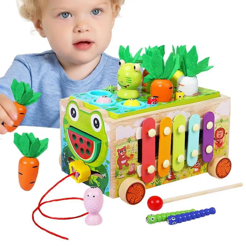 

Wooden Activity Cubes Multifunctional Activity Play Cube Educational Puzzle Learning Sorting Toys With Xylophone Interactive