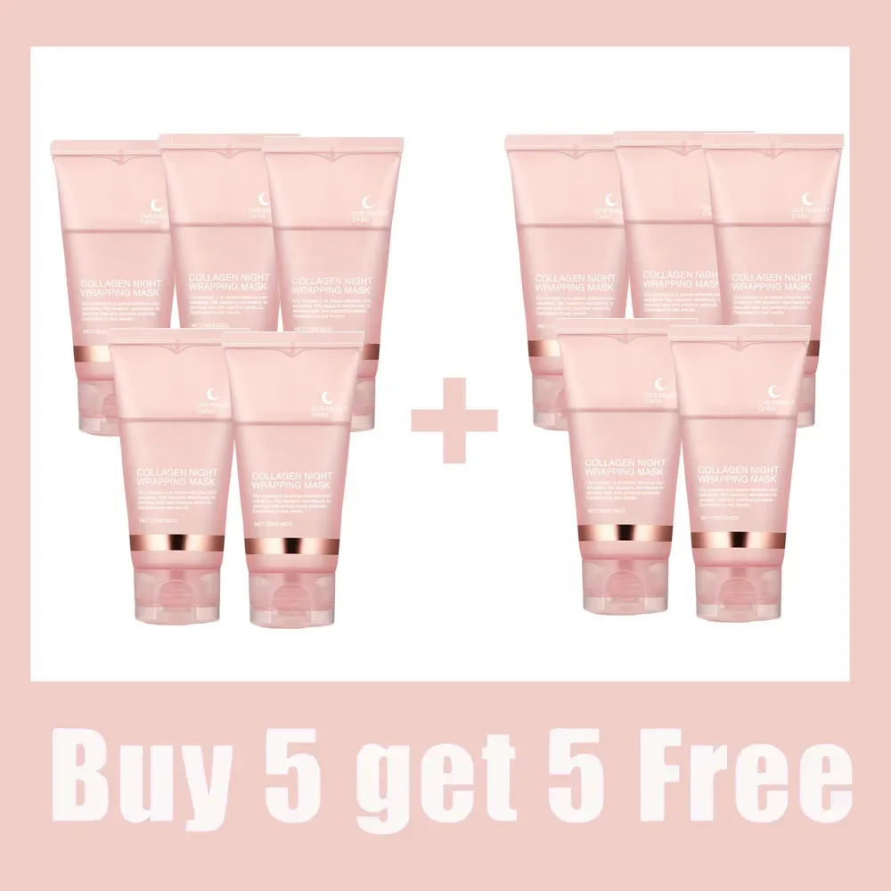 Kollagen-Peel-off-Maske, Nachtverpackung, Gesichtsmaske, tief feuchtigkeitsspendend, feuchtigkeitsspendend, straffende Haut, Gesichtsmaske, tägliche Gesichtspflege – 10PCS