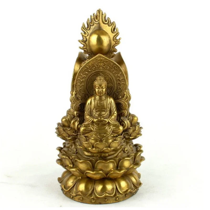 

Open Pure Copper Three-sided Buddha Statue Three Saints Western Three Saints Three Treasure Buddha Statue Buddhist Ornaments