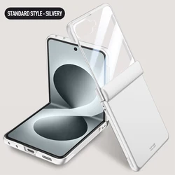 Premium Skin - Friendly Matte Case with Magnetic Wireless Charging and Tempered Hinge Protection for Galaxy Z Flip 8 (Silver)