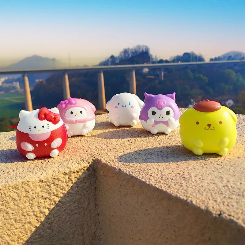 

Kawaii Sanrio аниме мультфильм Hello Kitty декомпрессионные игрушки Kuromi Cinnamoroll игрушки для снятия стресса Мелодия детский Восстанавливающий подарок