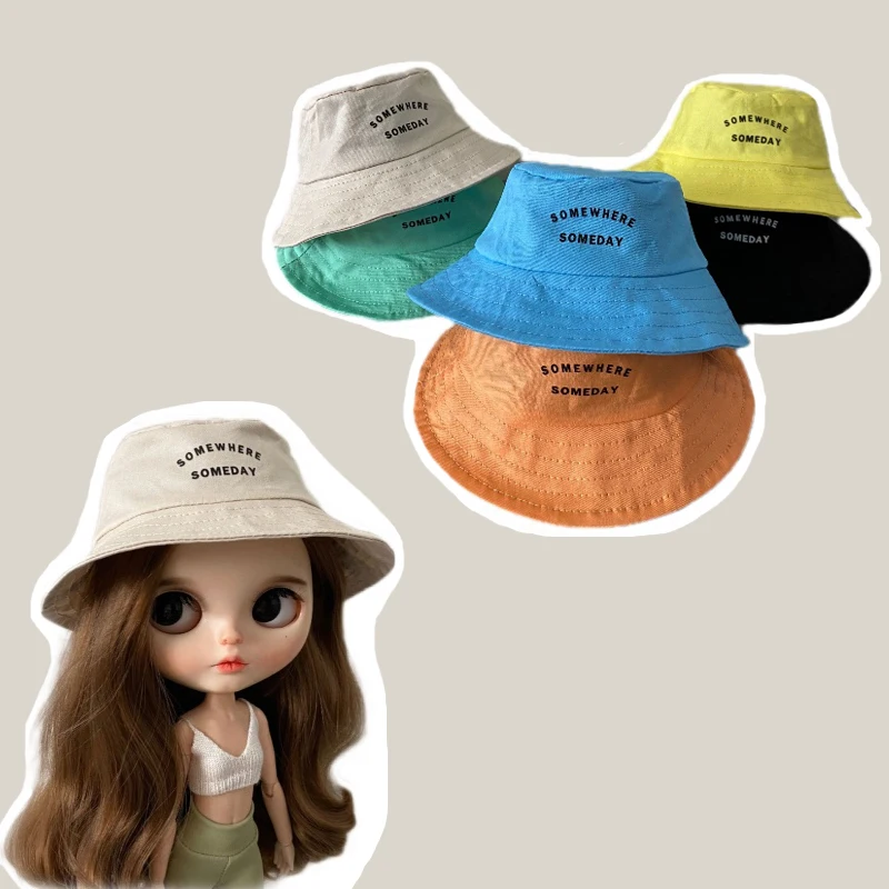 DLBell Blythe Doll Bucket Hats Fashion Fisherman Caps for Blyth Pullip Licca OB24 Azone 1/6 Dolls Panama Fishing Hat