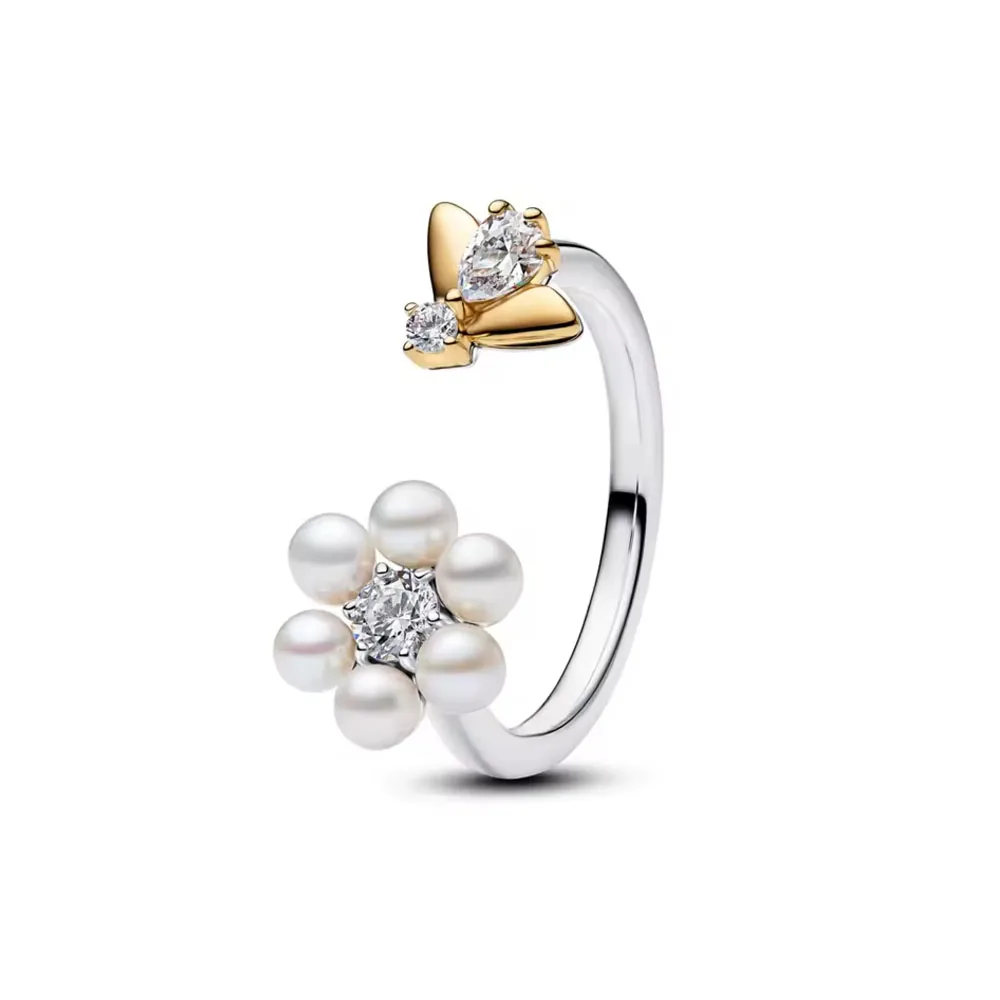 2026 New Pink Cherry Blossom Red Clover Women Finger Ring Wedding Ring DIY Jewelry Gift For Women Party 2