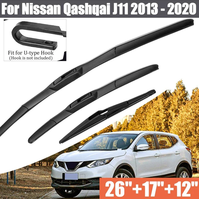 Uds de goma para parabrisas de coche, accesorio híbrido de repuesto para Nissan  Qashqai J11 2013, 2014-2020, 3 escobilla limpiaparabrisas de coche -  AliExpress