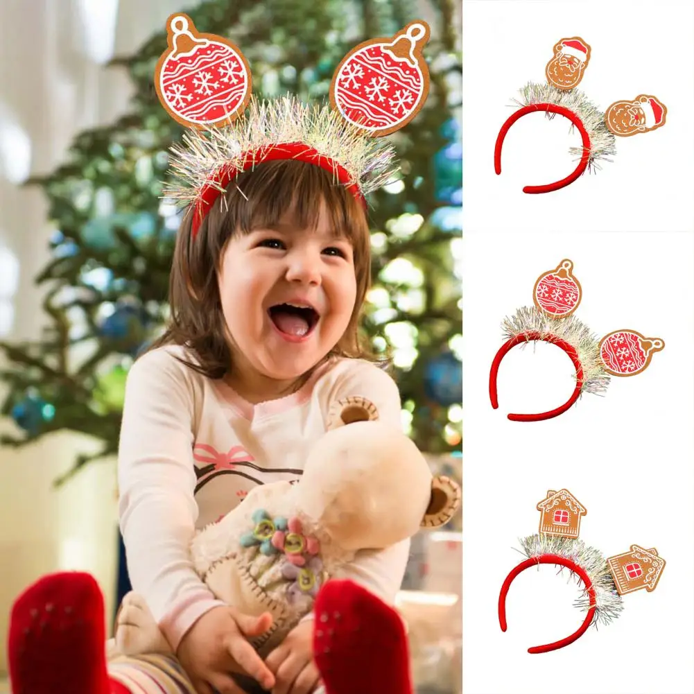 Lightweight Holiday Hair Accessory Festive Christmas Headbands for Women Men Kids Reindeer Snowman Xmas House Headwear Cute