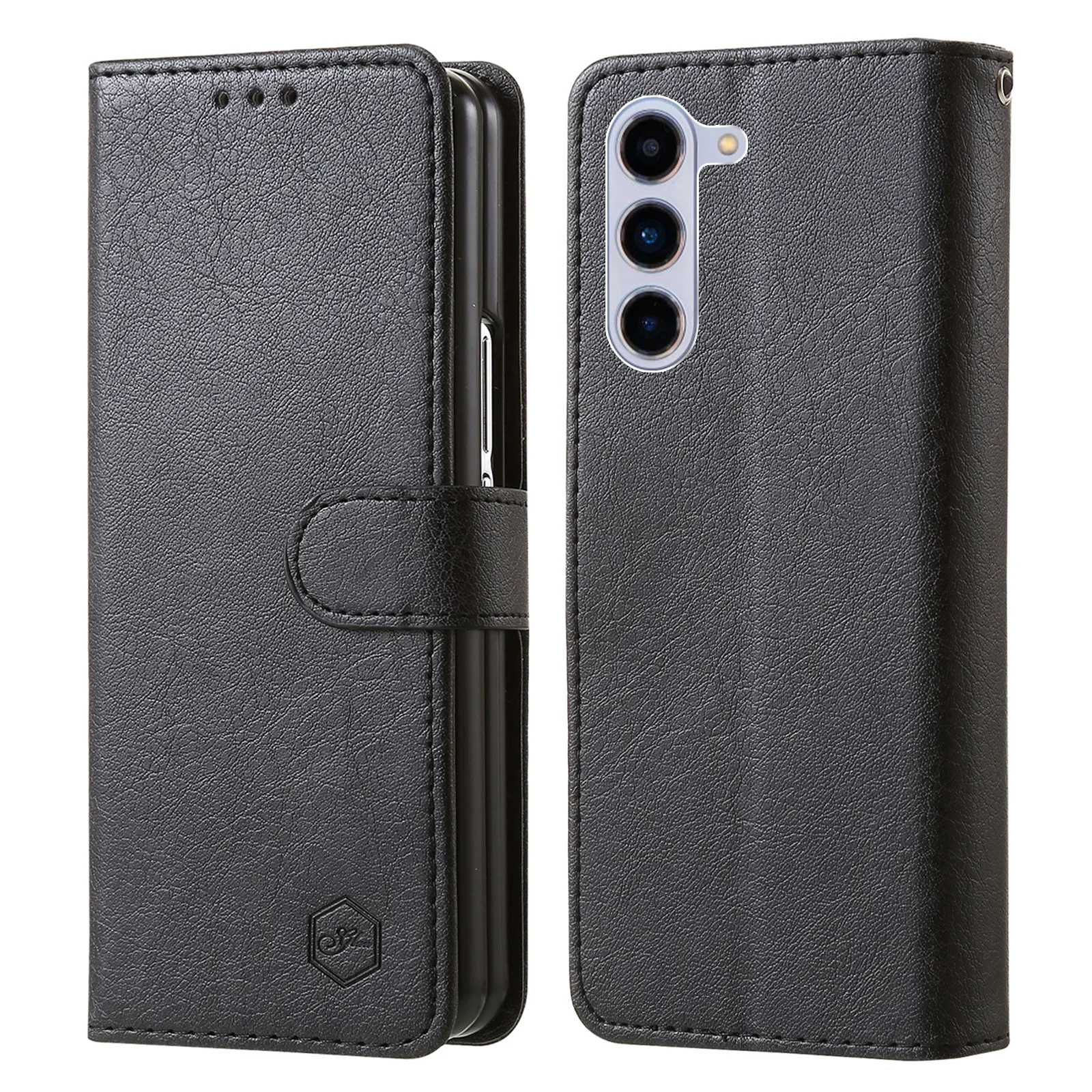 Premium Flip Leather Wallet Phone Case with Kickstand and Card Slots - Business Book Style Cover
