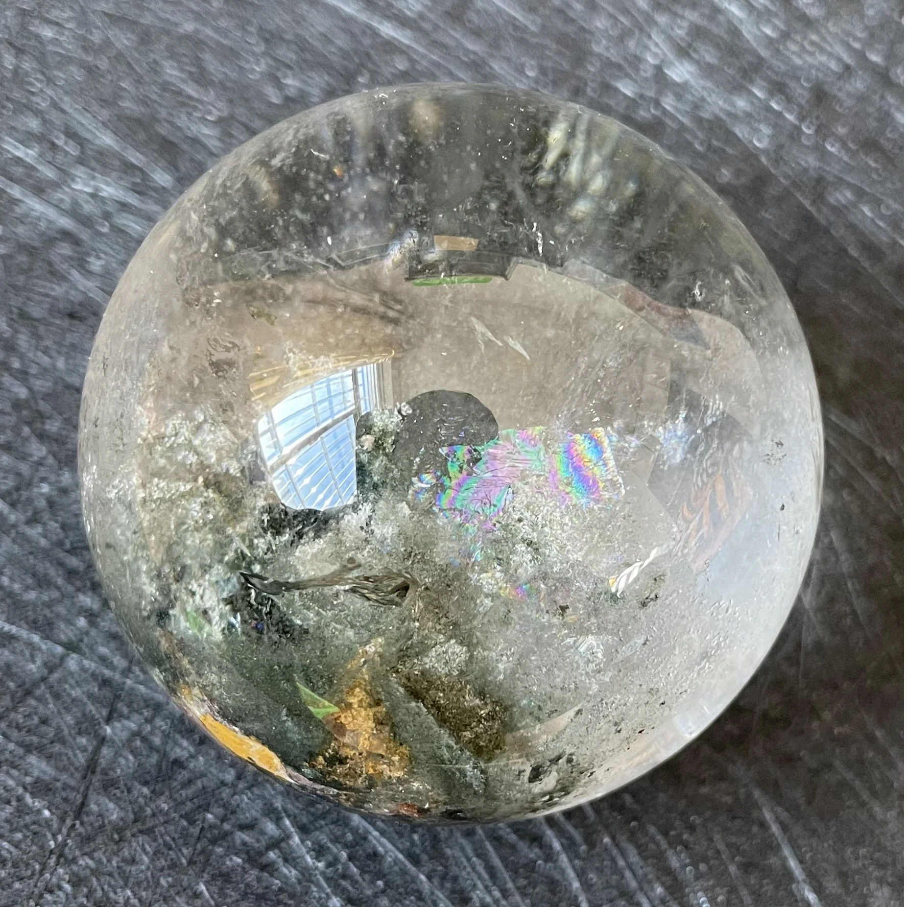 

233g Natural Crystal Ball Green Phantom Sphere Tourmaline Rock Decoration Rough Polished Quartz Stone Healing A15