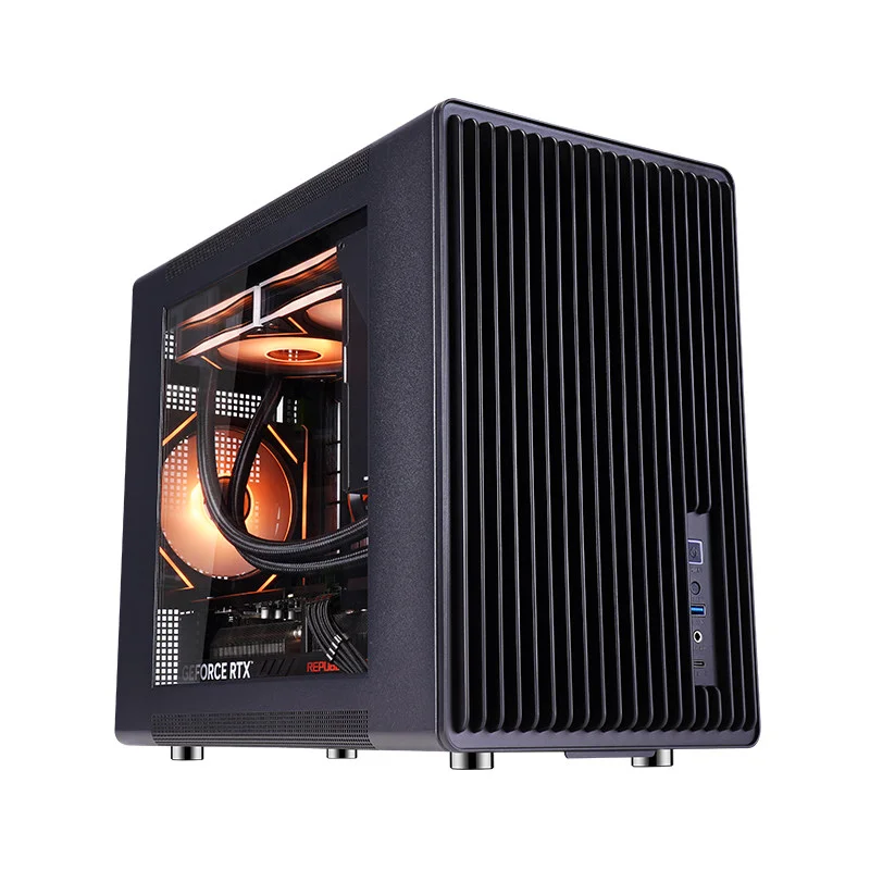 WJCOOLMAN Alpha S1 투명 유리 M-ATX PC 케이스 U3 타입-C 지원 게이머 데스크탑 휴대용 미니 소형 컴퓨터 케이스