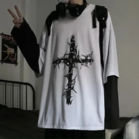 Hommes t-shirts automne hommes vêtements anime décontracté à manches longues surdimensionné Y2K T-Shirt Harajuku Streetwear académique Hip Hop T-Shirt hauts 6