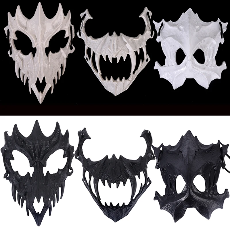 

Halloween Carnival Party Mask Anime Dragon God Skeleton Half Face Masks Bone Skull Animals Mask Cosplay Dance Prom Costume Props