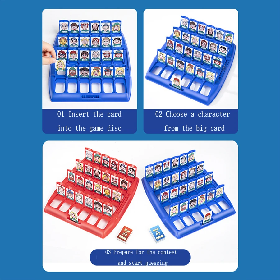 Guess who I am Board game Card game Children's puzzle board toy board parent-child interactive intelligence 5
