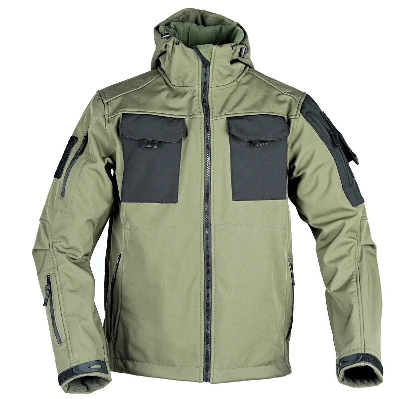 Autumn and Winter Sharkskin Tactical Soft Shell Hardshell Windbreaker Waterproof Outdoor Coat