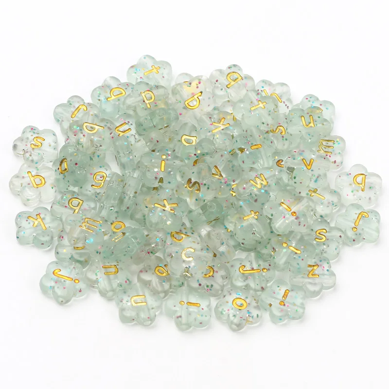 50pcs 11mm 혼합 문자 아크릴 비즈 별이 빛나는 하늘 꽃 비즈 의류 장식 바느질 공예 Diy 쥬얼리 액세서리
