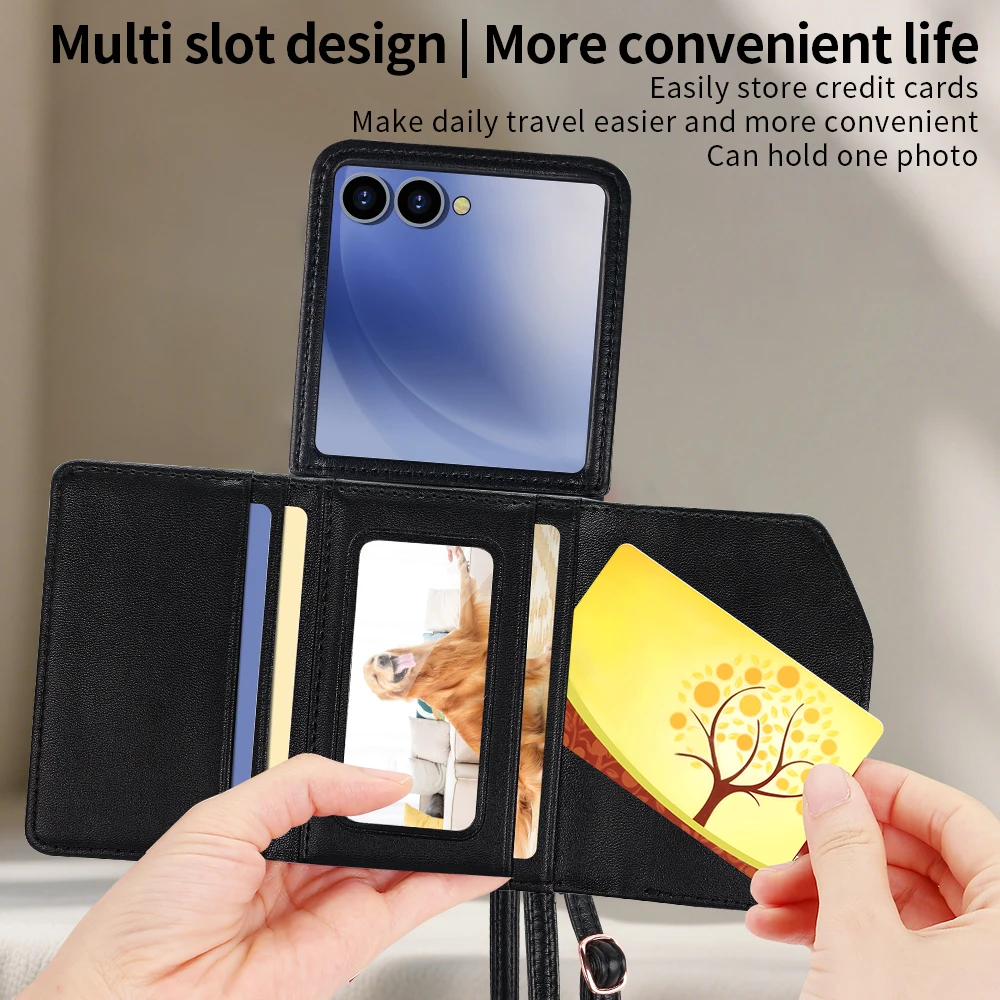 Luxury Soft PU Leather Wallet Phone Case with Crossbody Strap - Durable Protective Cover