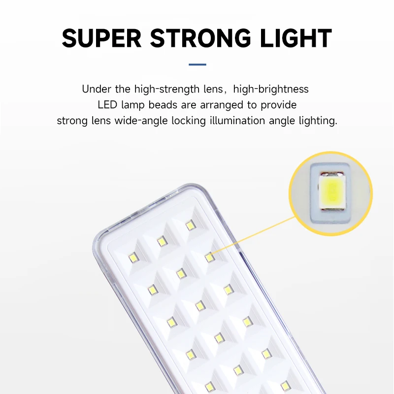 30LEDs Emergency Light Fire Fighting Lights Wall-Mounted Rechargeable Exit Lamp Work Light Camping Lantern for Home Outdoor