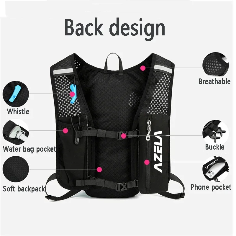 Outdoor Trail Running Ultralight Backpack Hydration Jogging Vest Men Breathable Marathon Bicycle Bag Water Bottle 250ML/1.5L 2