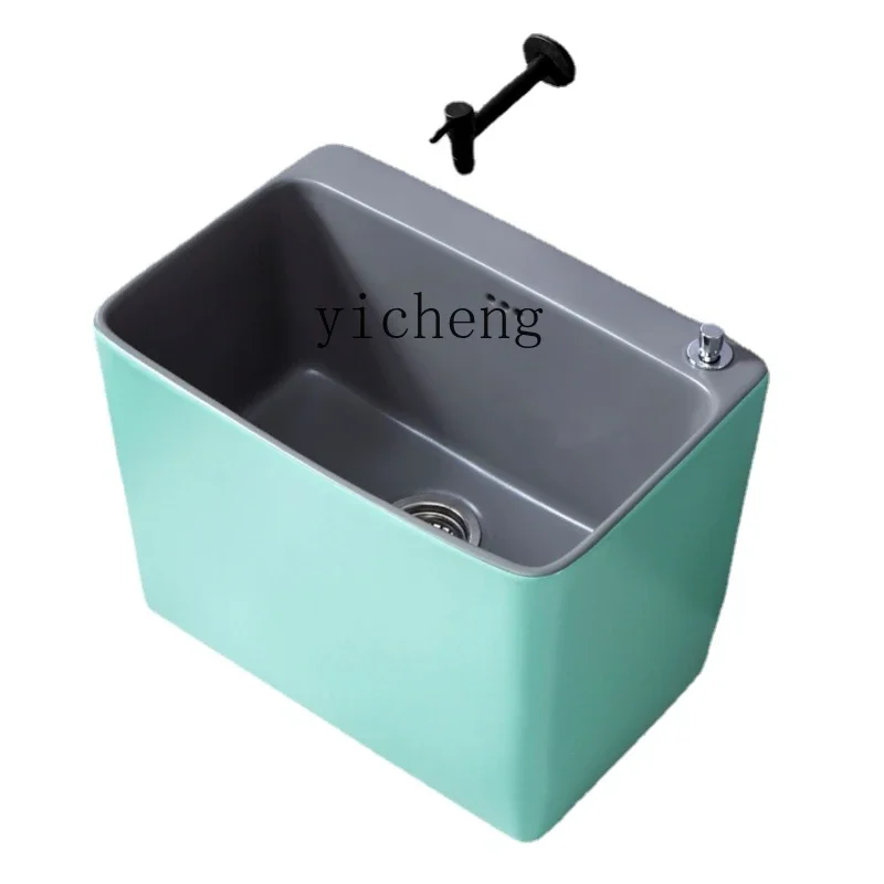 

XL Two-Color Ceramic Mop Pool Mop Pool Courtyard Villa Outdoor Table Control Floor Washing Mop Sink Slot