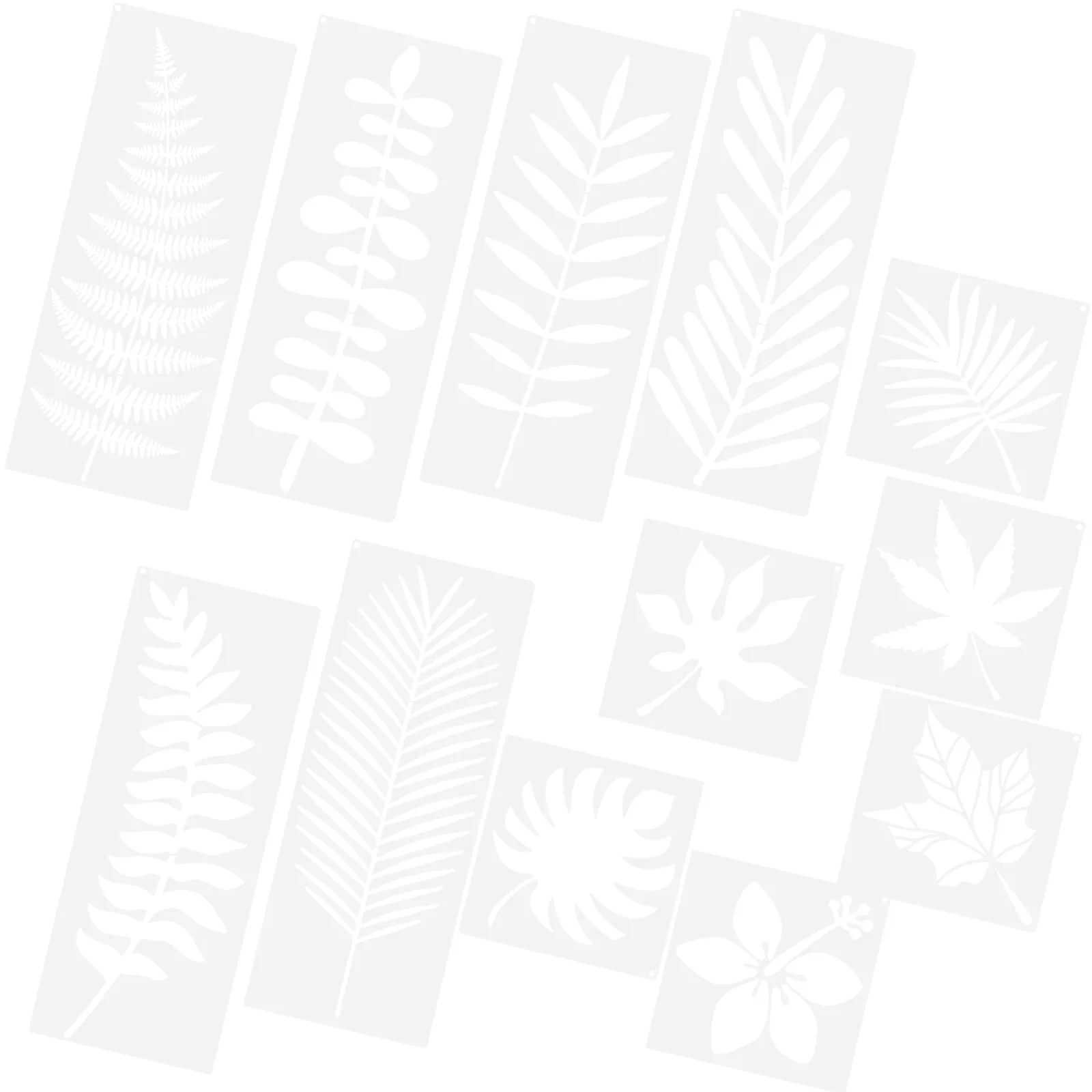 

12 Pcs Mold Tropical Forest Plant Leaves Flowers Hollow Painting Template Spray Graffiti (12pcs) Drawing Stencil Wall Stencils