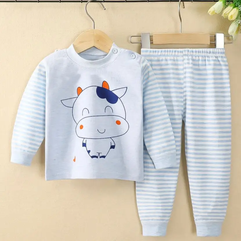Herbst Winter Unterwäsche Mädchen Baumwolle Unterhemd Kleinkind Kinder Lange Unterhosen Anzug Baby Hot Pants Sets jungen Unterwäsche Casual Homewear – Detail 2