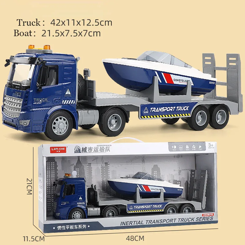 Toy Truck And Trailer With Boat