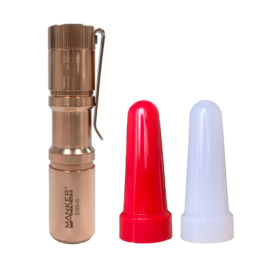 Manker E05 II Red Copper EDC Flashlight - 800 Lumens, High CRI 4000K, IPX8 Waterproof, 14500/AA Battery - View #11