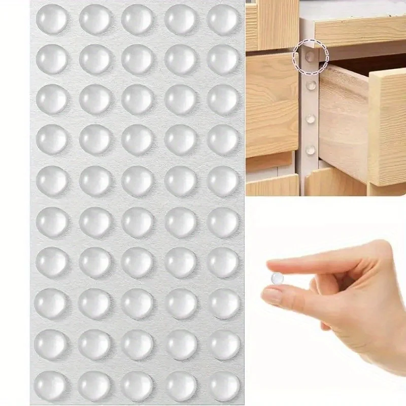 Self Adhesive Door Stopper Rubber Damper Cabinet Bumpers Silicone Furniture Pads 100Pcs