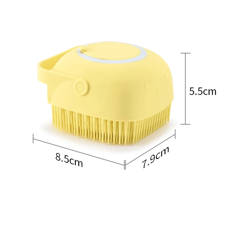 Silicone Pet Bath Brush with Liquid Dispenser – Soft Massage & Grooming Tool for Cats & Dogs