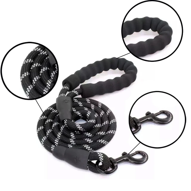 Pet Adjustable towing ropes large middlesmall dogs outdoors Pet Supplies 3m pet Reflective Nylon tow rope non slip foam handle 2
