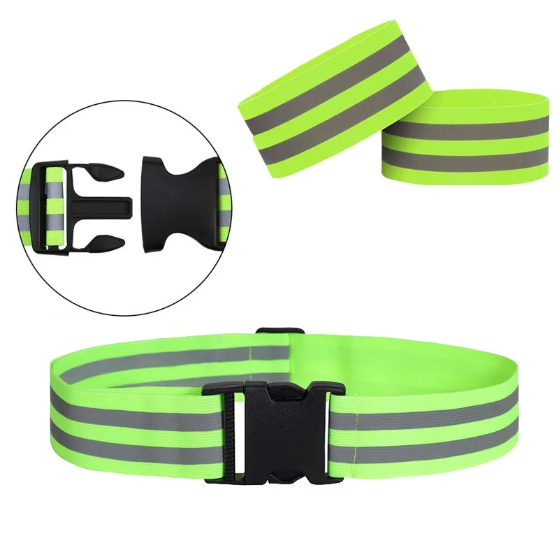 High Visible Reflective Safety Waistband Wristbands Durable Polyester Secure Belts for Night Running Cycling Unisex