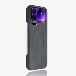 Retro Sheepskin Leather Magnetic Shockproof Matte Case with Magsafe Compatibility for Redmi Turbo4 (Gray)