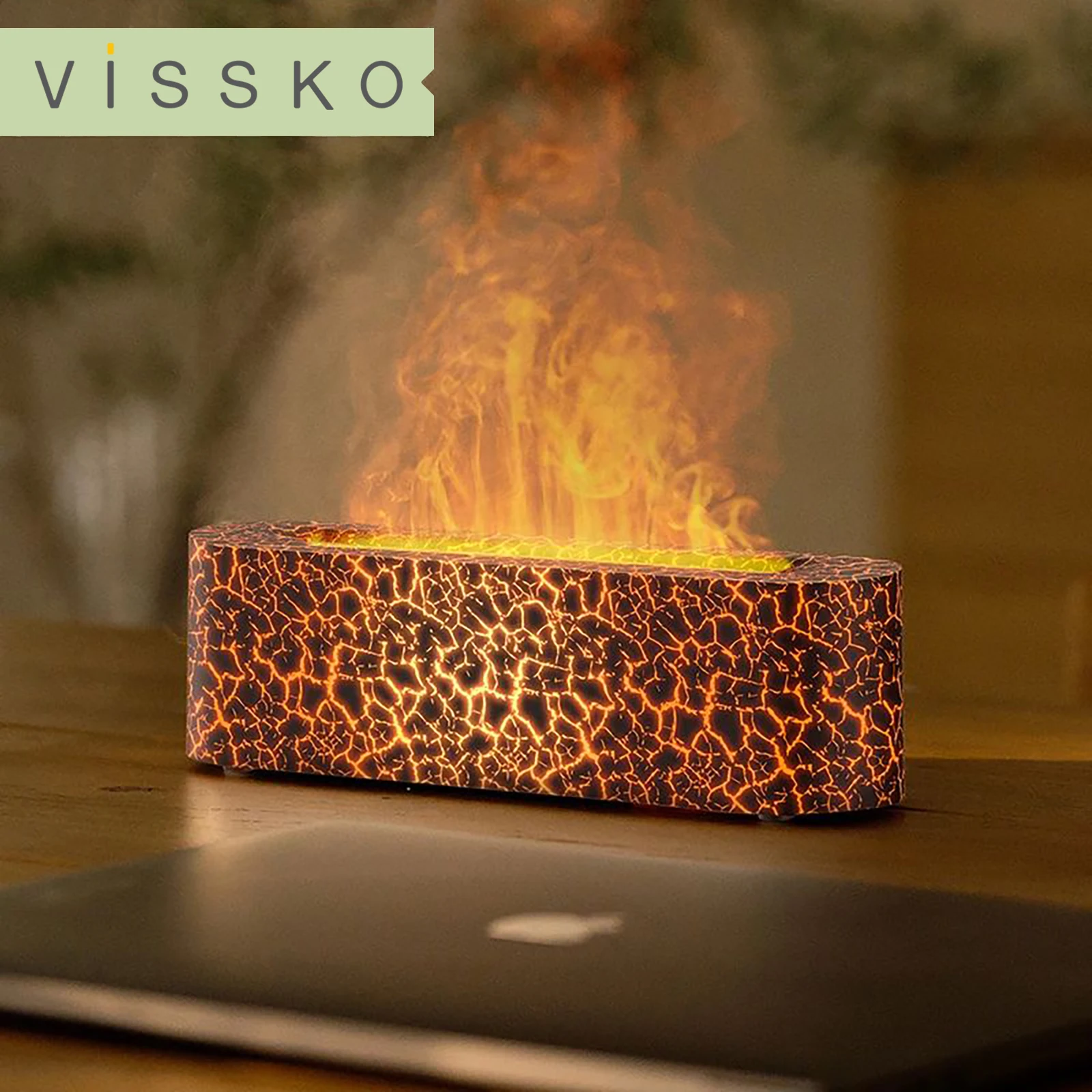Vissko 7 다채로운 불꽃 디퓨저 150ml USB 공기 가습기 아로마 테라피 ..