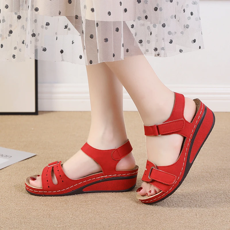 Atikota Fashion Women Wedges Sandals Soft Female Retro Anti-Slip Shoes Ladies Outdoors Casual Sandal Plus Size 2022 Summer New